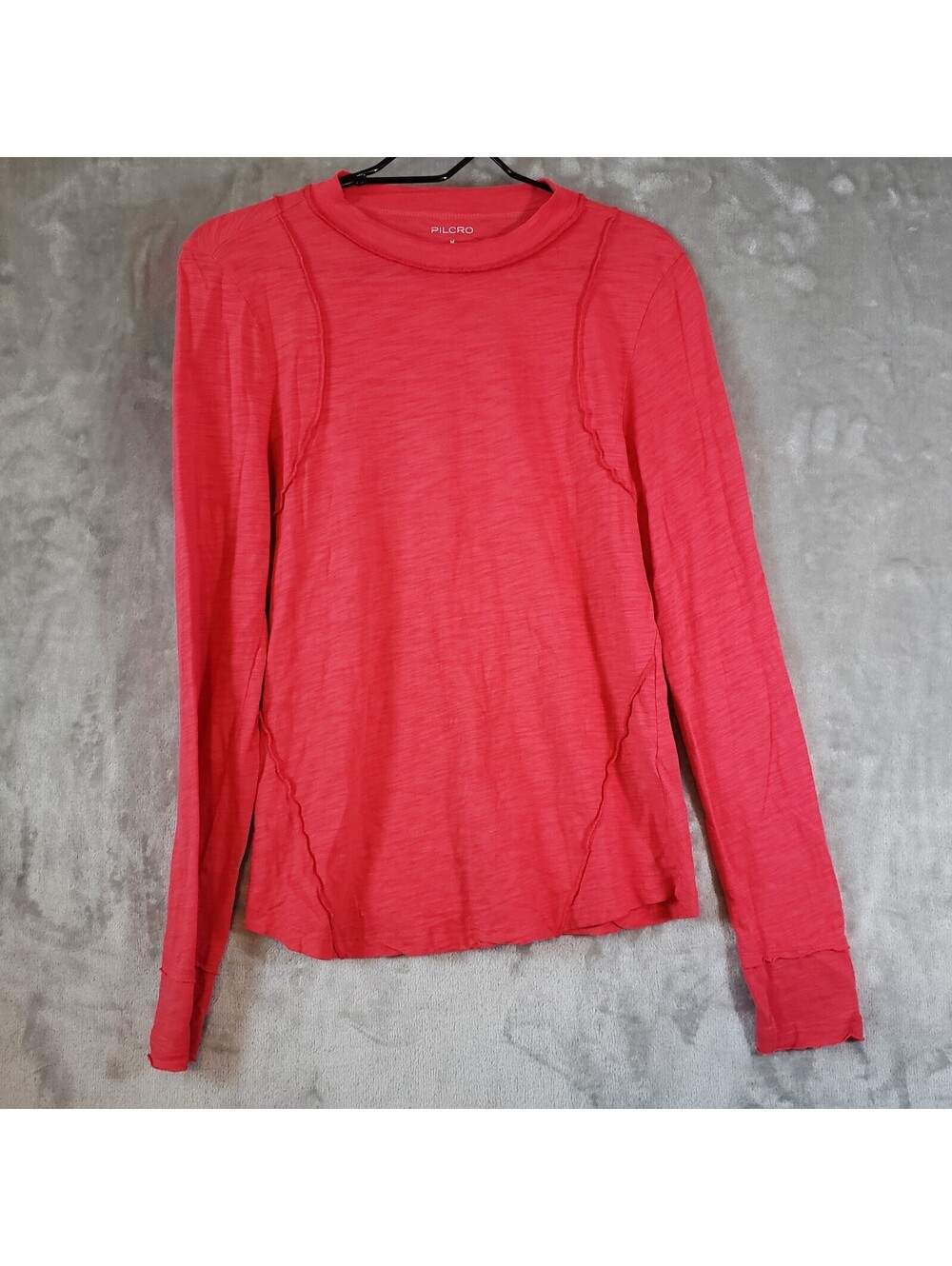 Pilcro Pink Crew Neck Long Sleeve Knit T-Shirt Cotton Modal Solid Size M